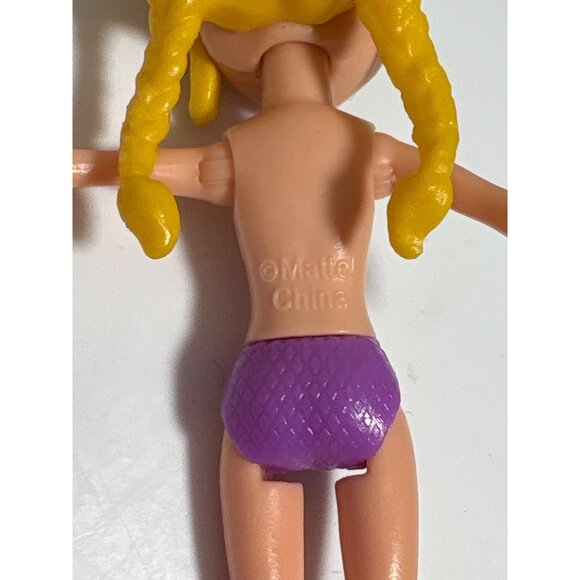 Polly Pocket Mini Doll Yellow Braided Hair White Yellow Dress Pink Boots 3.5" - Picture 6 of 9